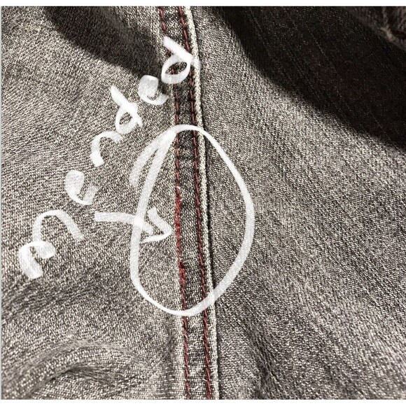 Venezia Womens SZ 18 Mid Rise Jeans Embroidered Stretch Gray‎ Casual Flare FLAWS - Picture 9 of 11